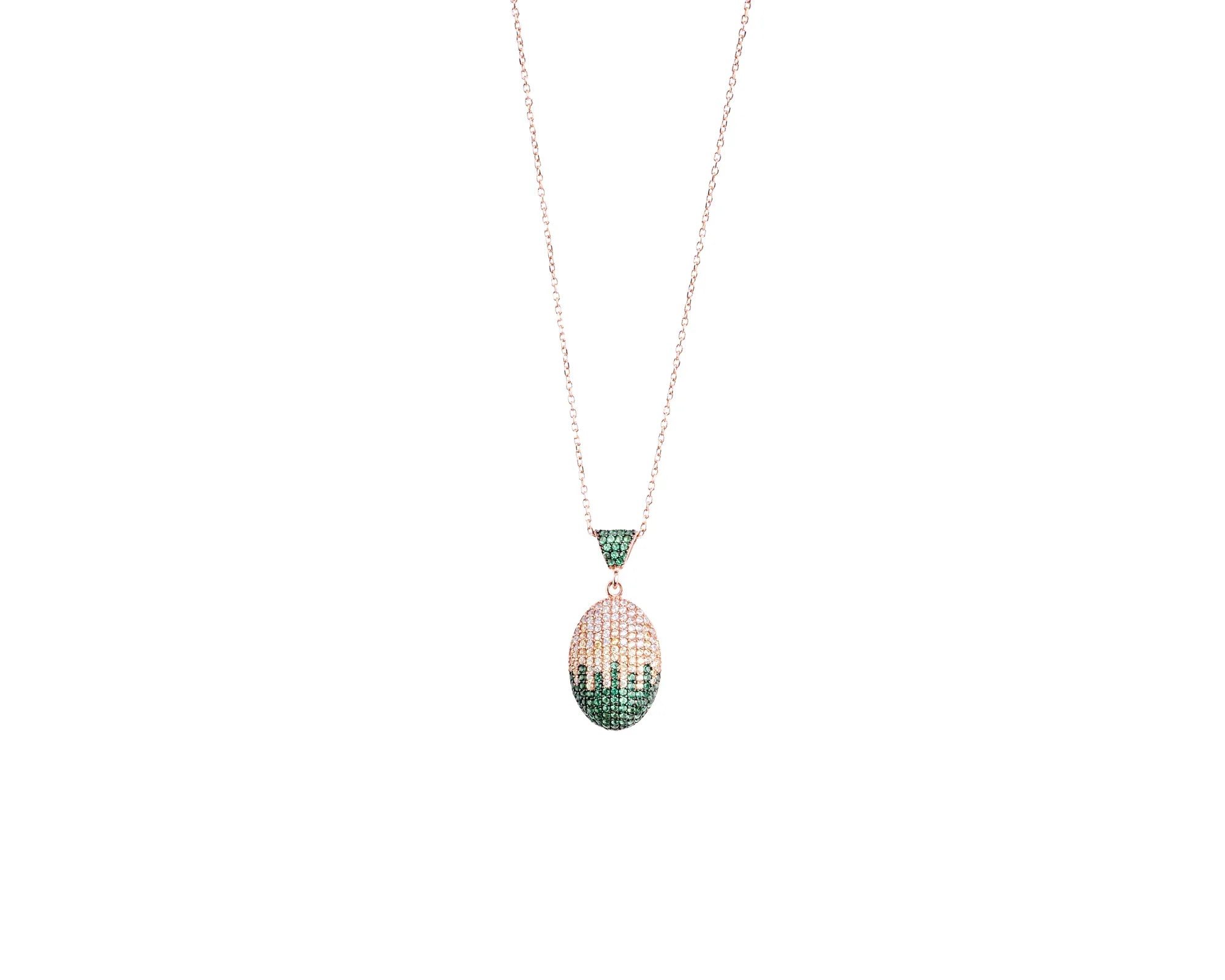 Keepsakes Pavé Oval Pendant Necklace