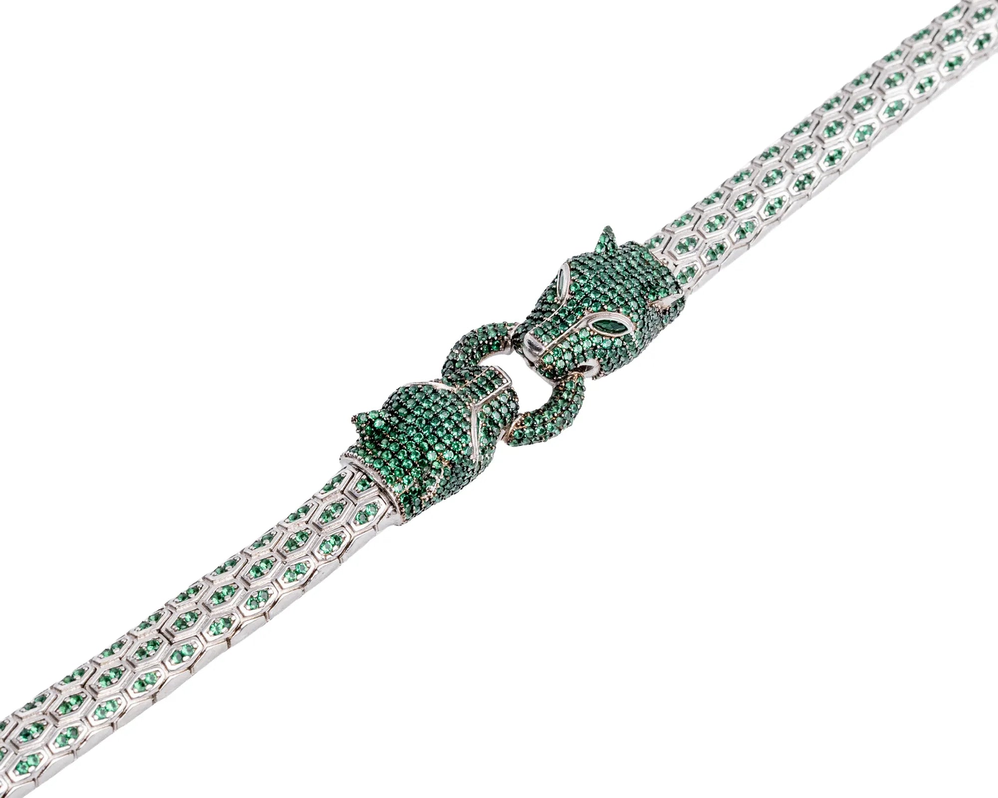 Keepsakes Emerald Panther Link Bracelet