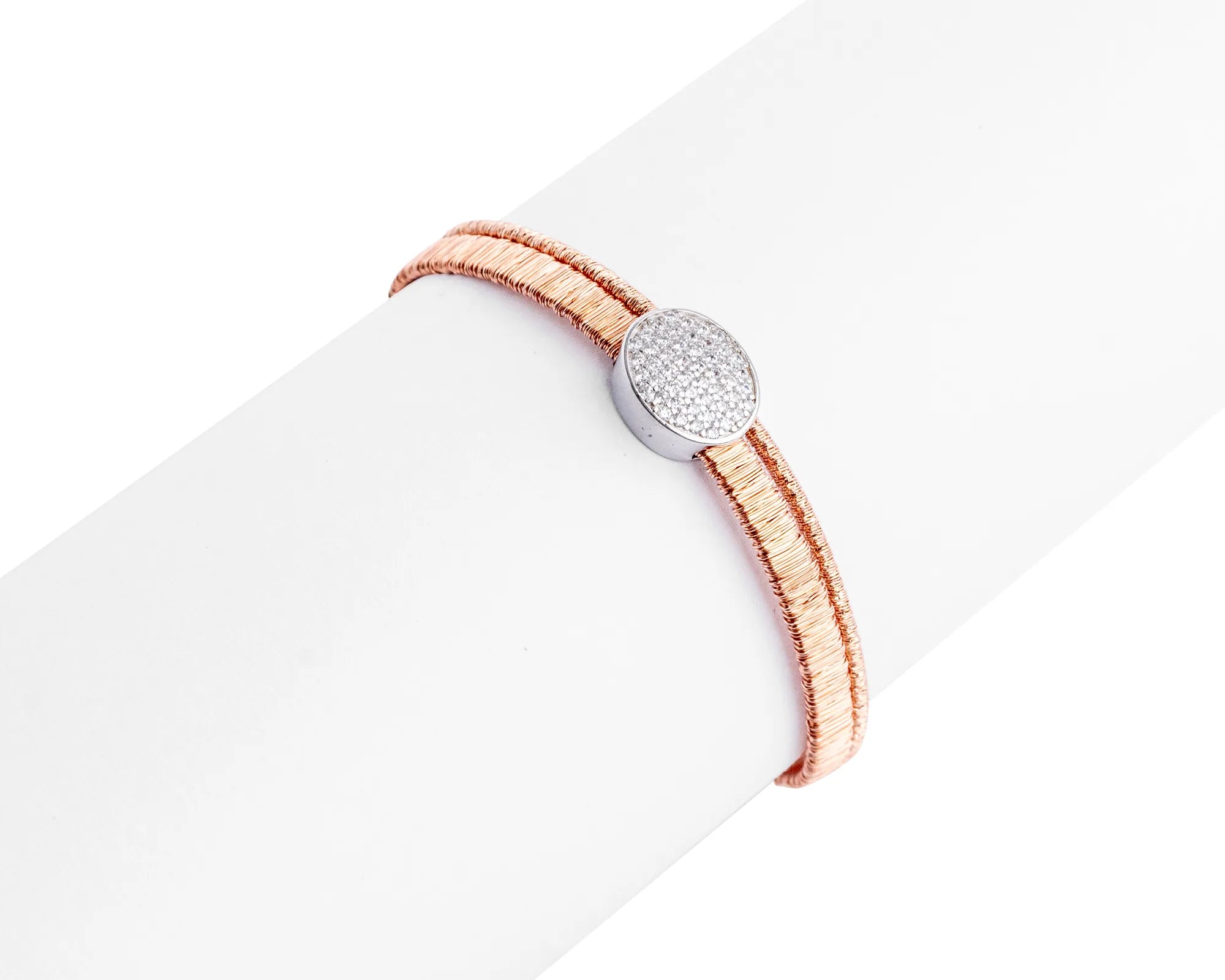 Keepsakes Rose Gold Pavé Disc Bracelet