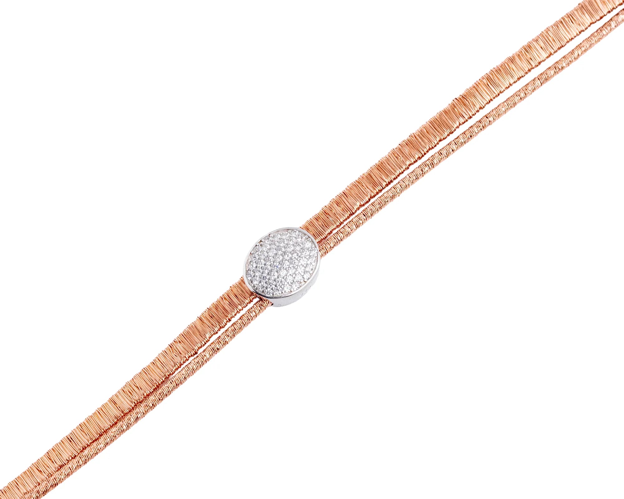Keepsakes Rose Gold Pavé Disc Bracelet