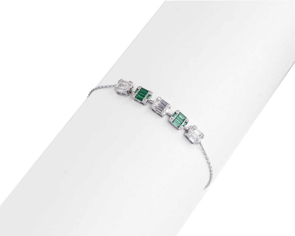 Keepsakes Emerald Symphony 925 Silver Tennis Bracelet