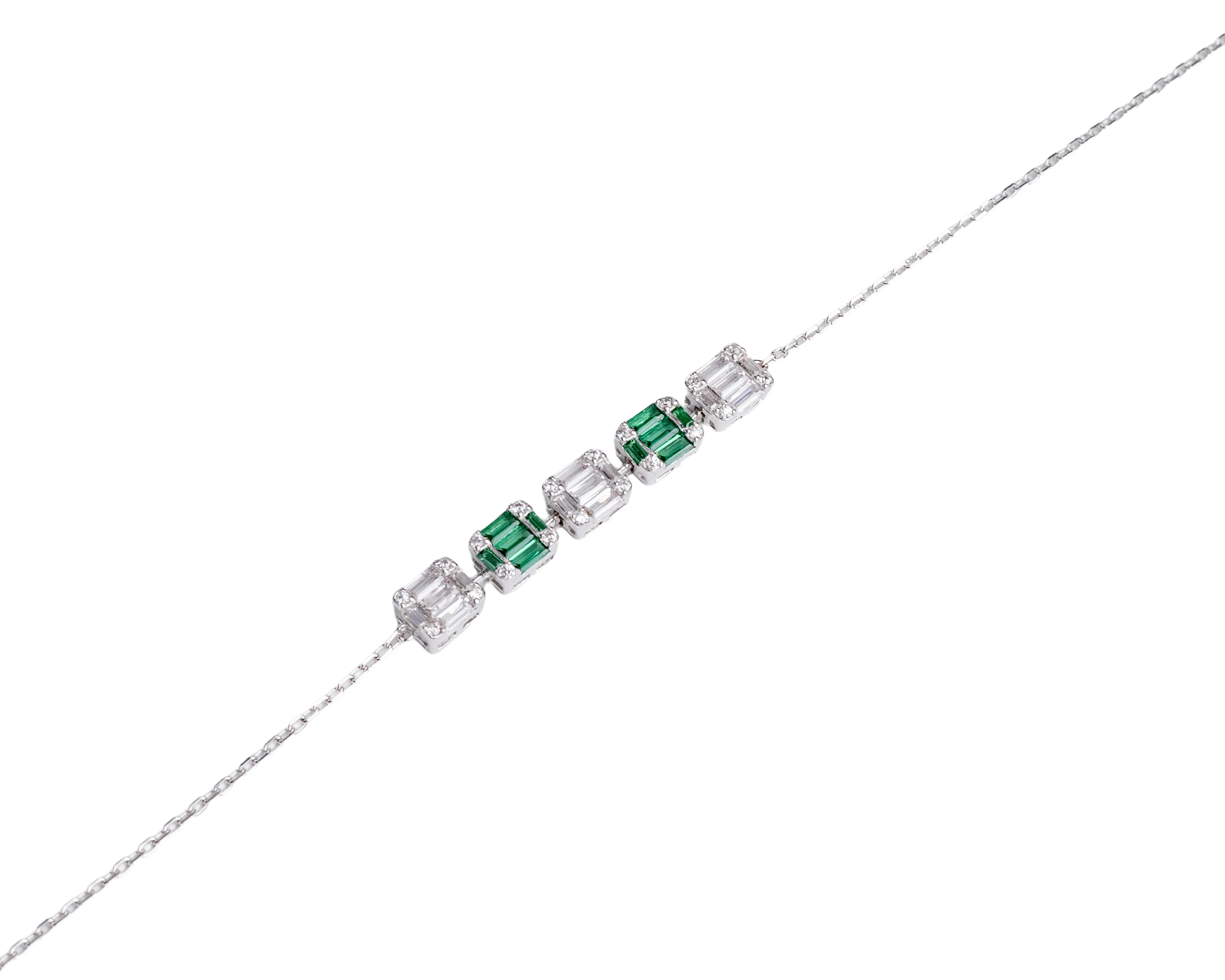Keepsakes Emerald Symphony 925 Silver Tennis Bracelet