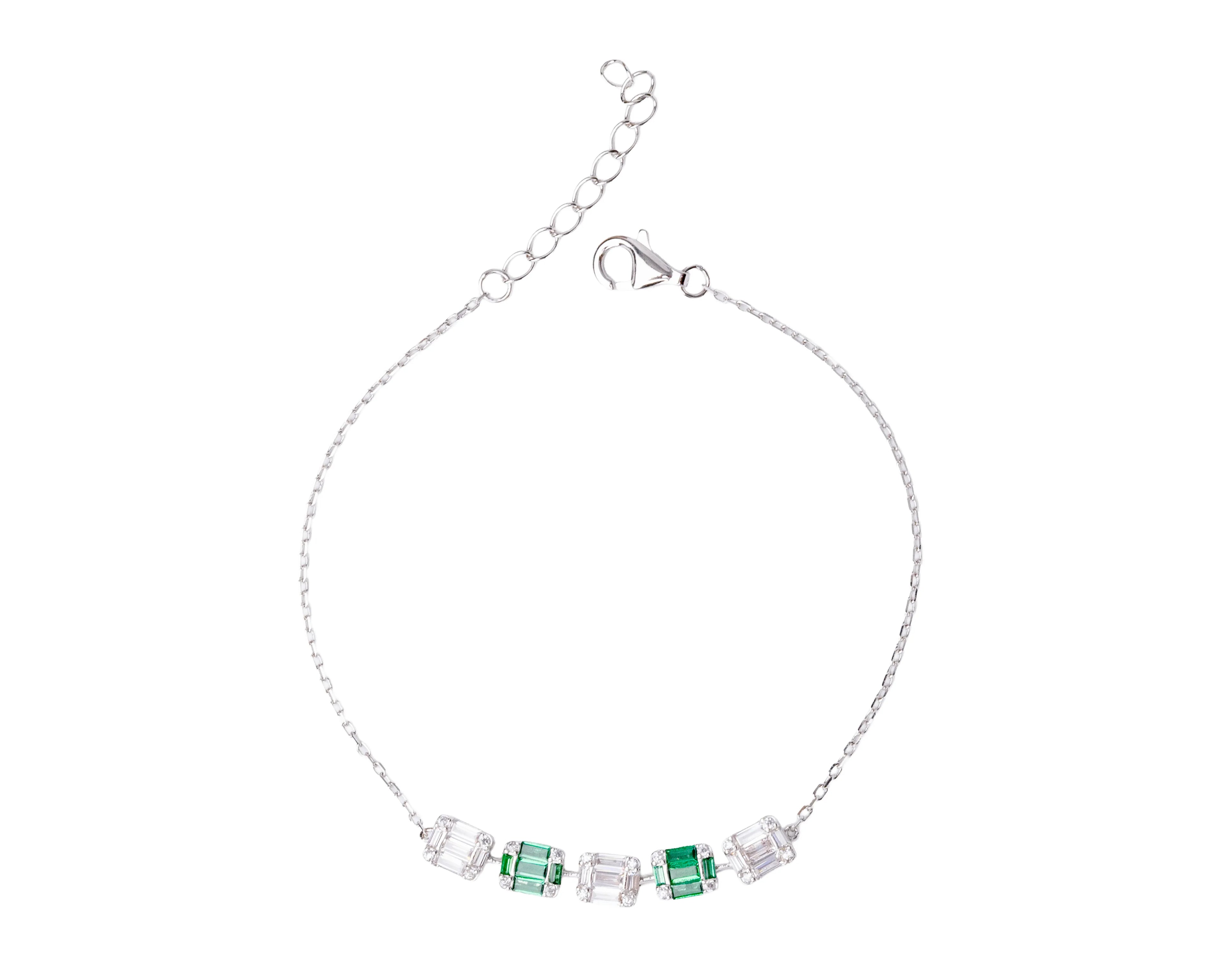 Keepsakes Emerald Symphony 925 Silver Tennis Bracelet
