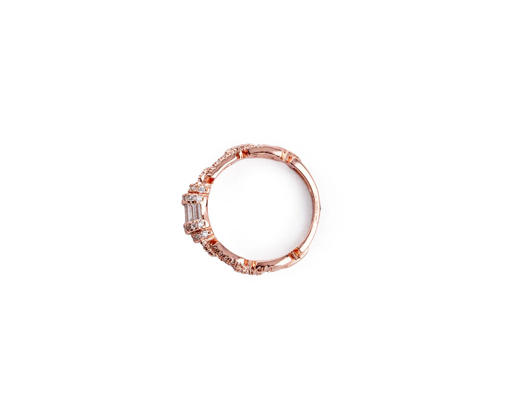 Keepsakes Rose Gold Halo Barrel Ring