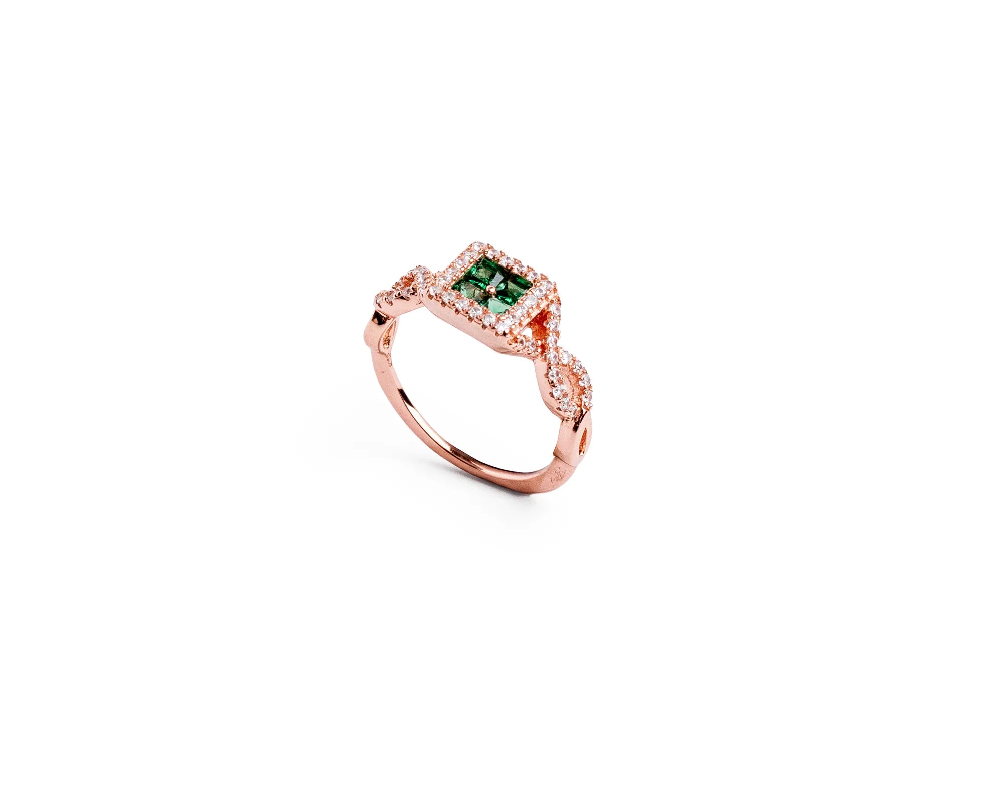 Keepsakes Emerald Halo Ring