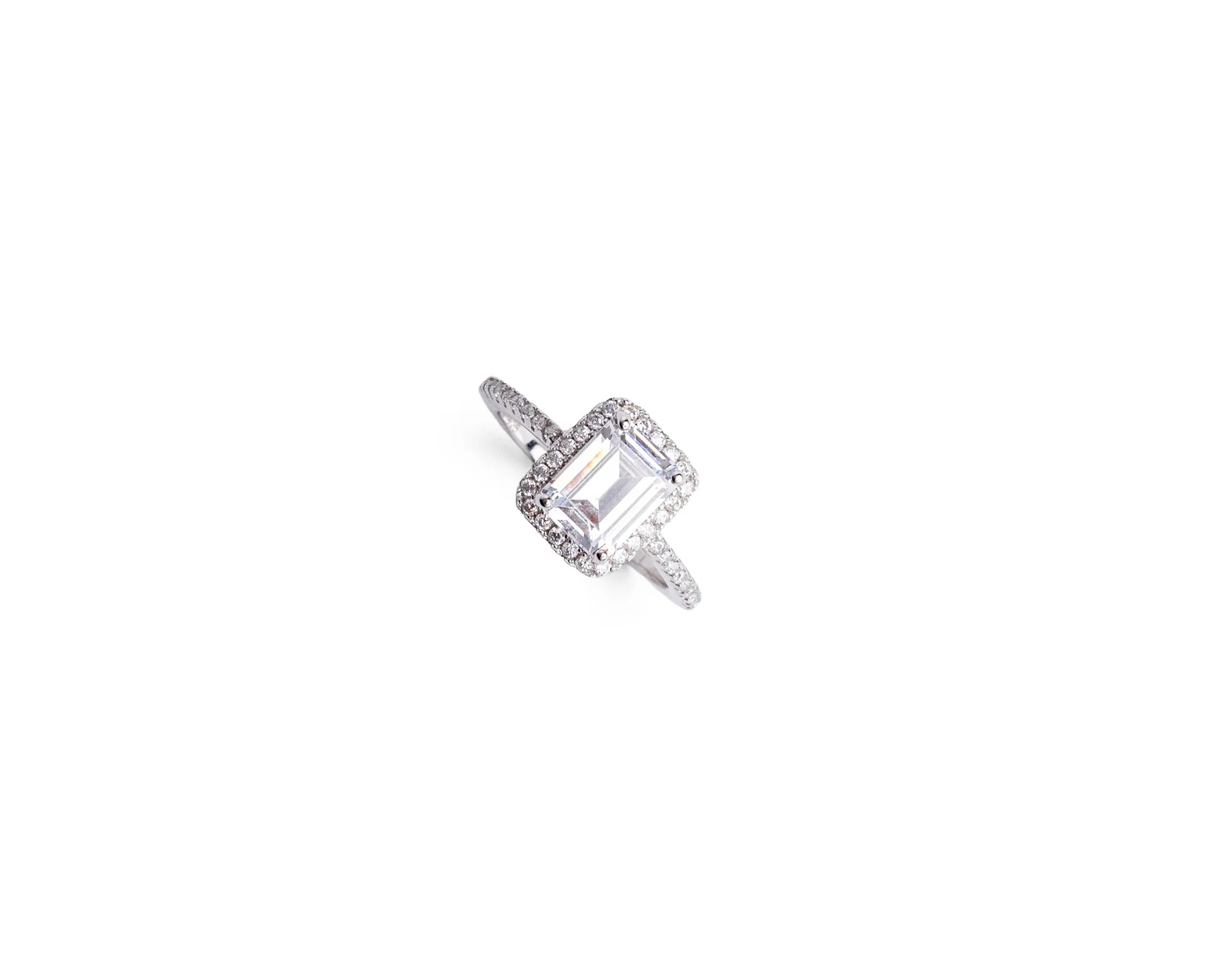 Keepsakes Emerald Halo Solitaire Ring