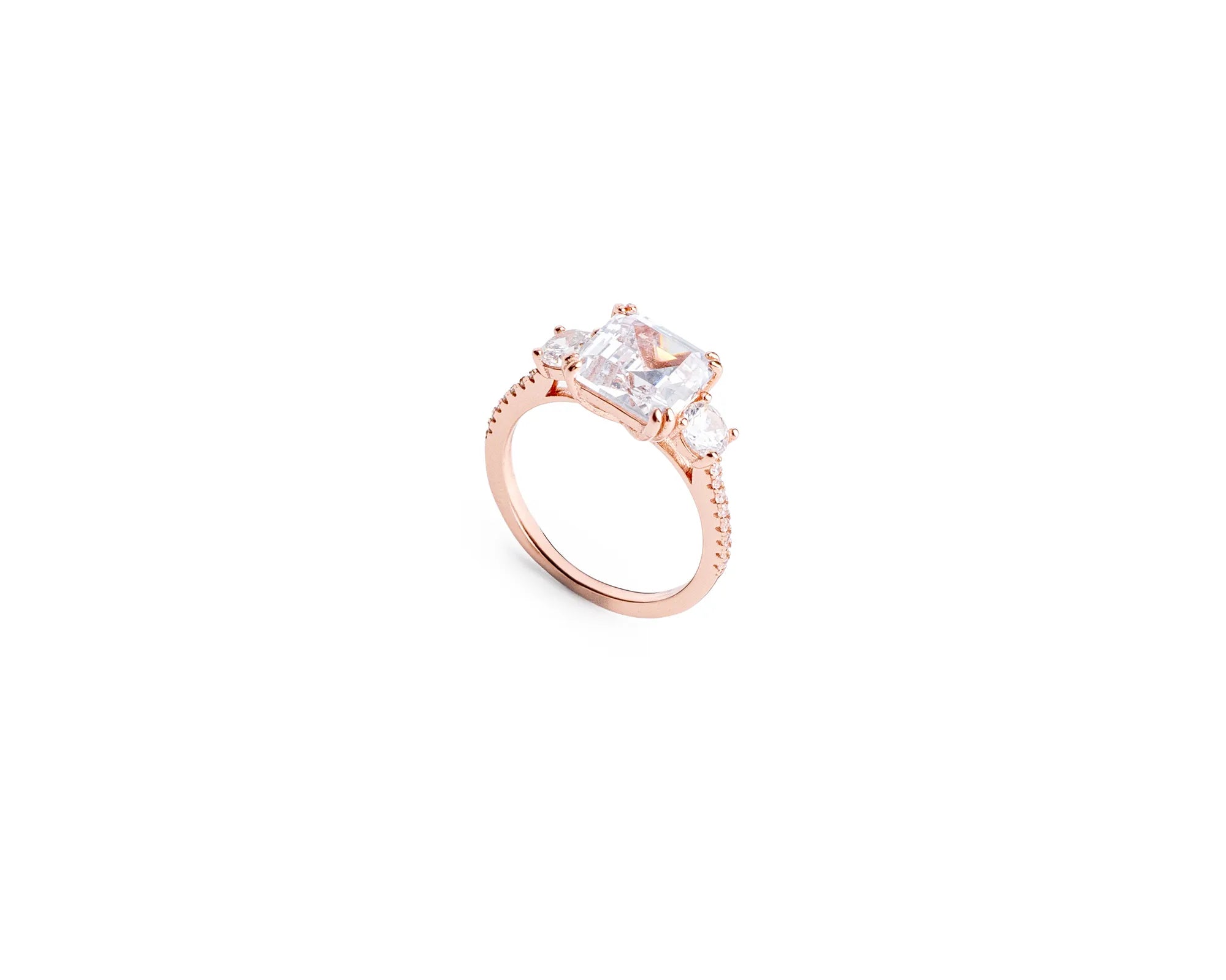 Keepsakes Rose Gold Three-Stone Ring