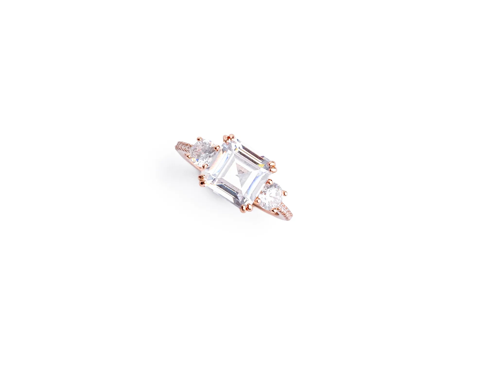 Keepsakes Rose Gold Three-Stone Ring