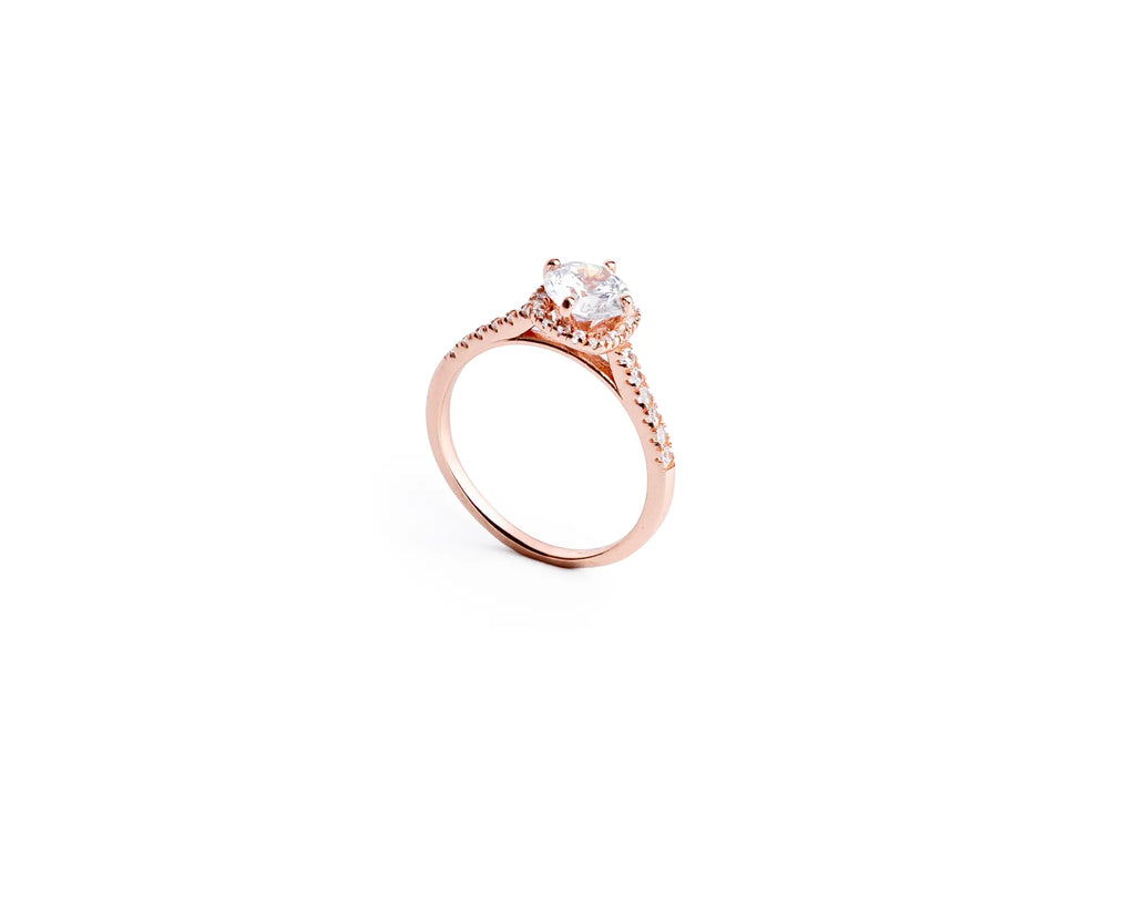 Keepsakes Rose Halo Solitaire Ring