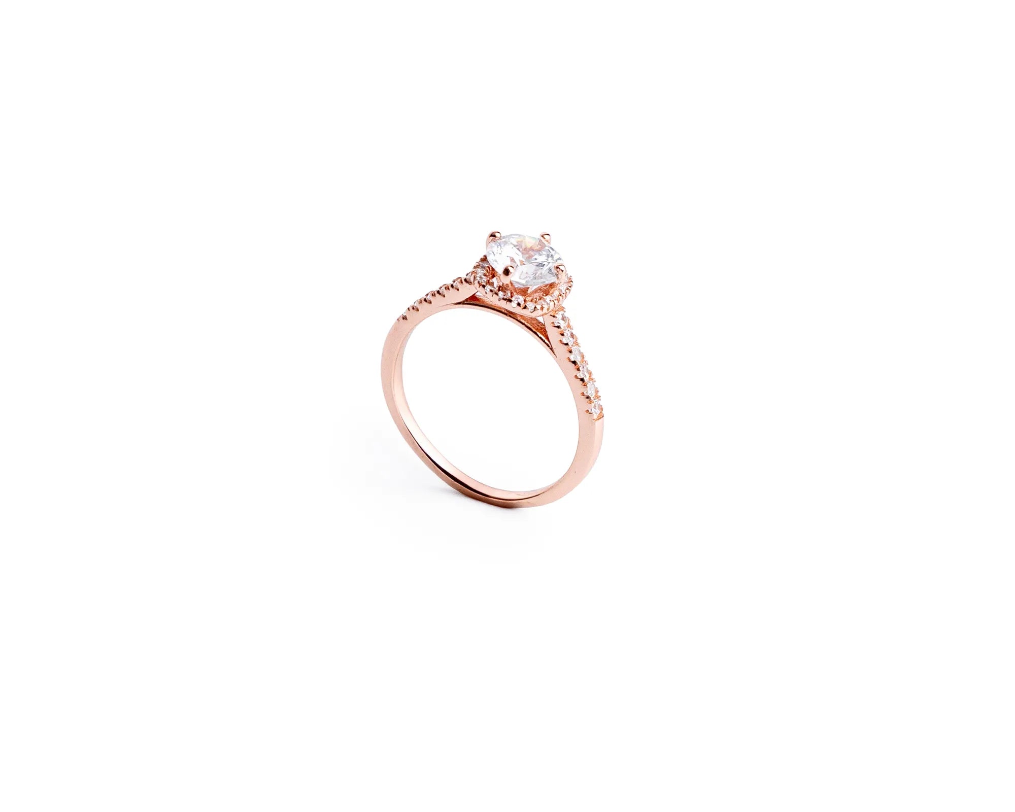 Keepsakes Rose Halo Solitaire Ring