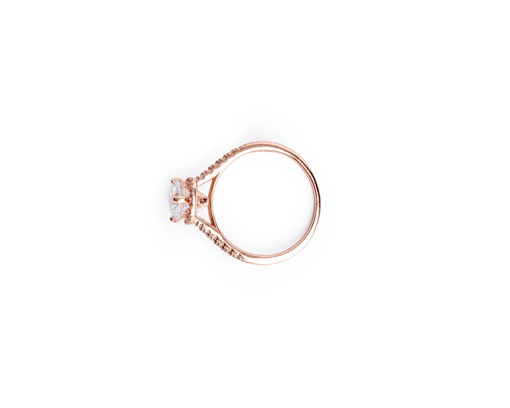 Keepsakes Rose Halo Solitaire Ring
