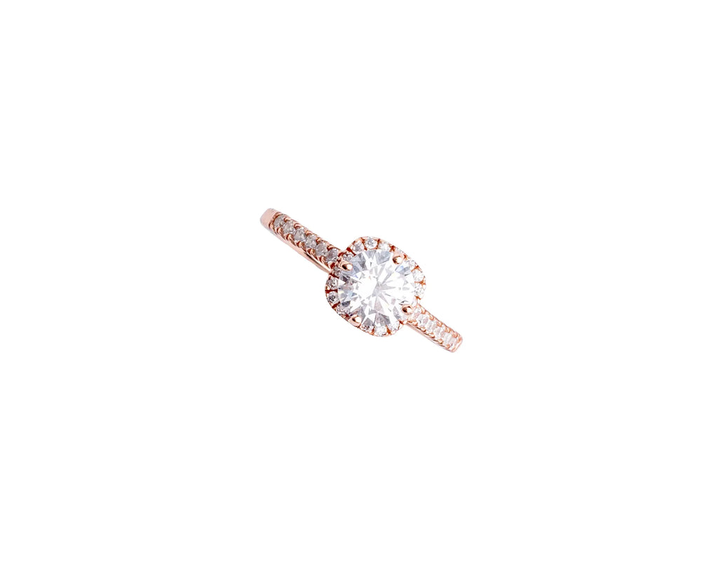 Keepsakes Rose Halo Solitaire Ring