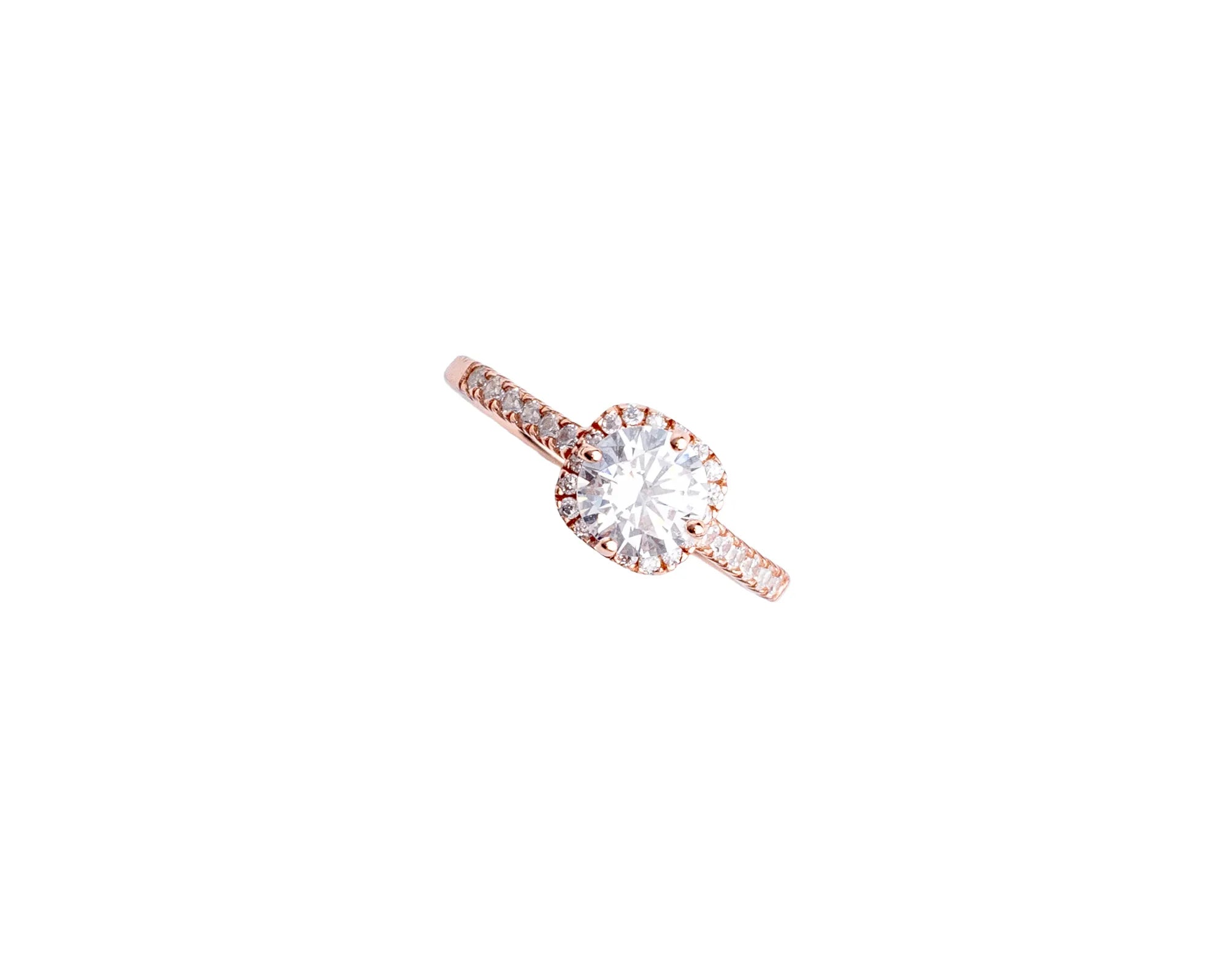 Keepsakes Rose Halo Solitaire Ring