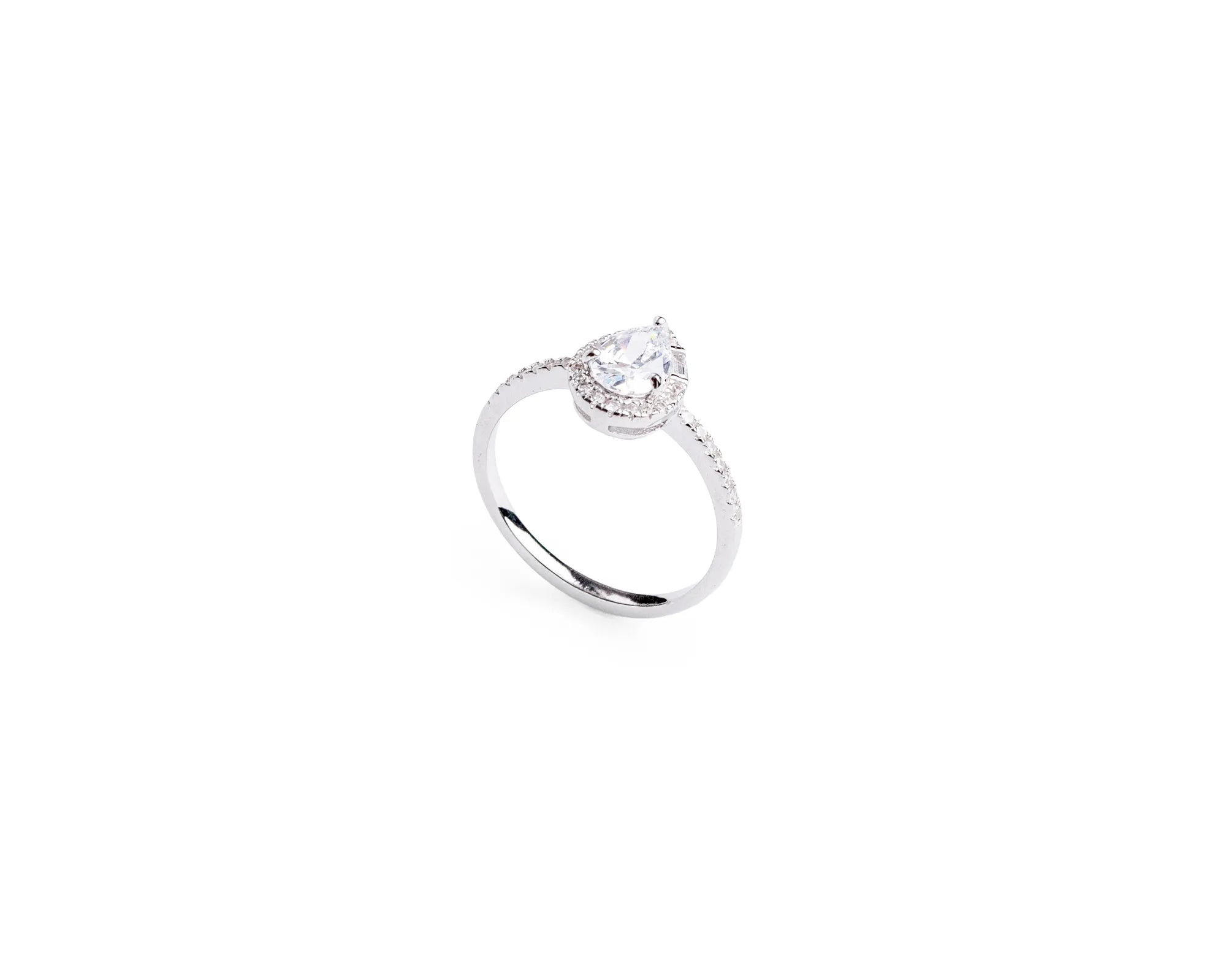 Keepsakes Pear Halo Solitaire Ring