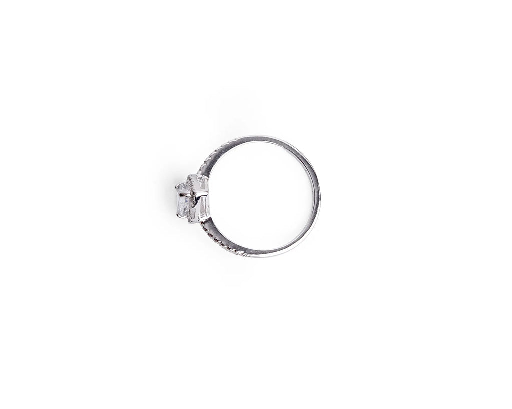 Keepsakes Pear Halo Solitaire Ring