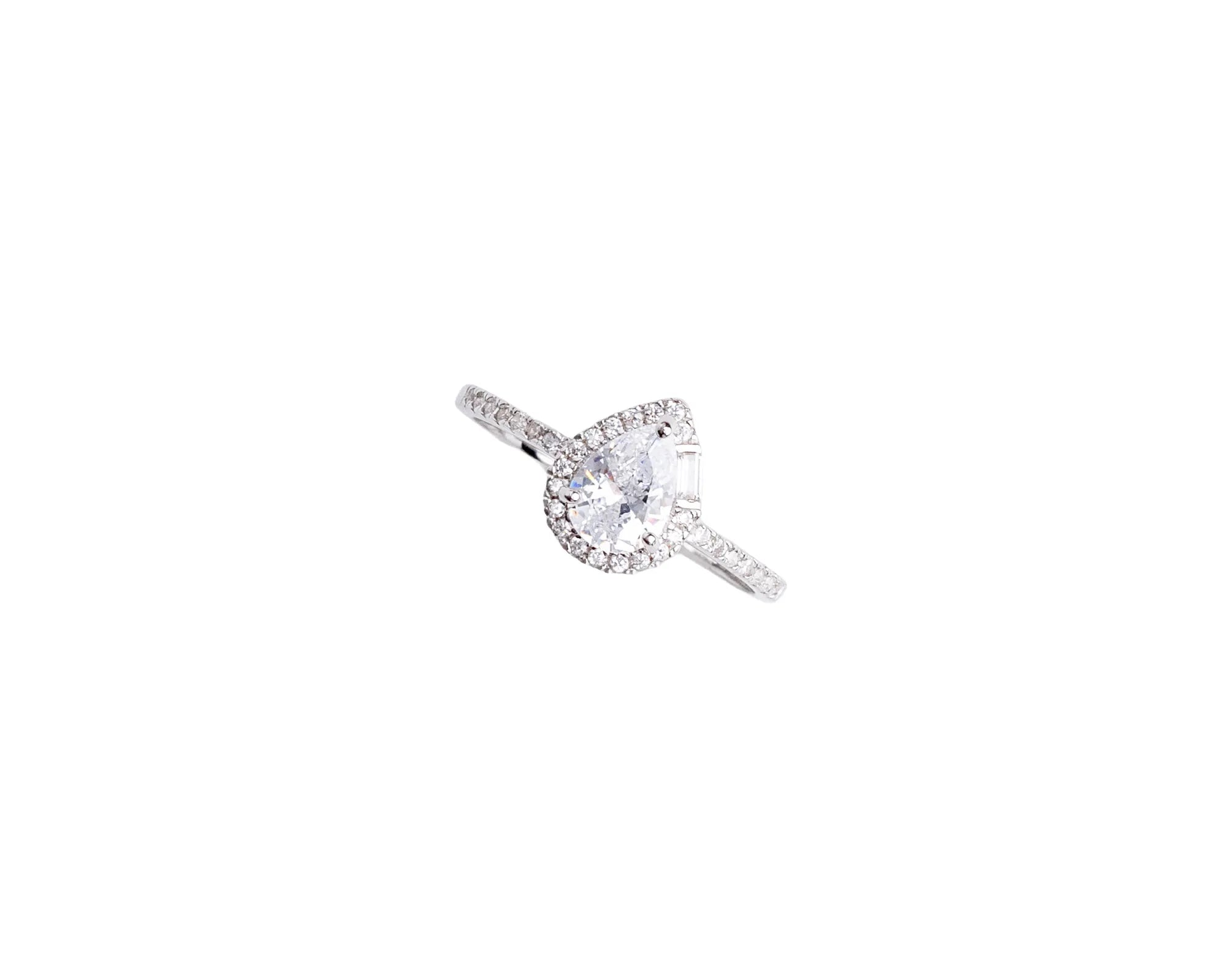 Keepsakes Pear Halo Solitaire Ring
