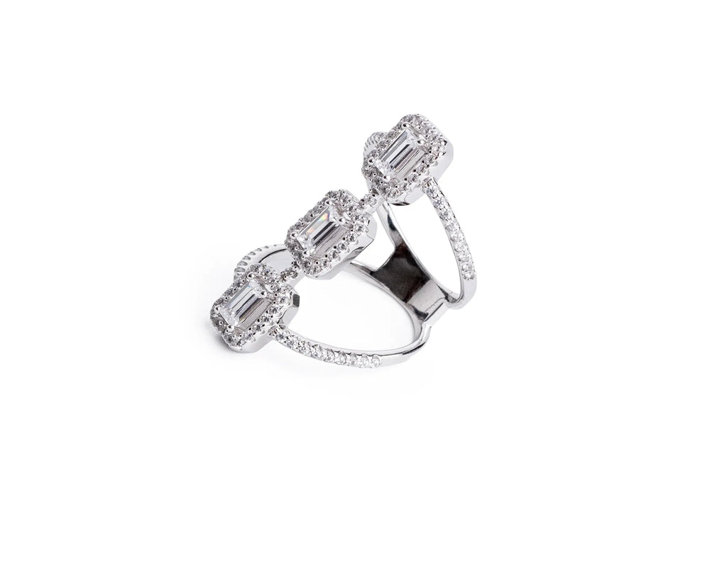 Keepsakes Triple Emerald Halo Ring