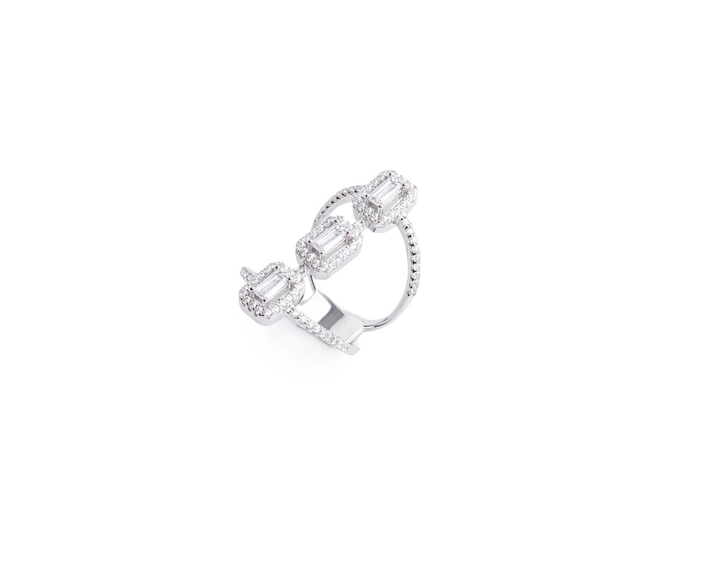 Keepsakes Triple Emerald Halo Ring