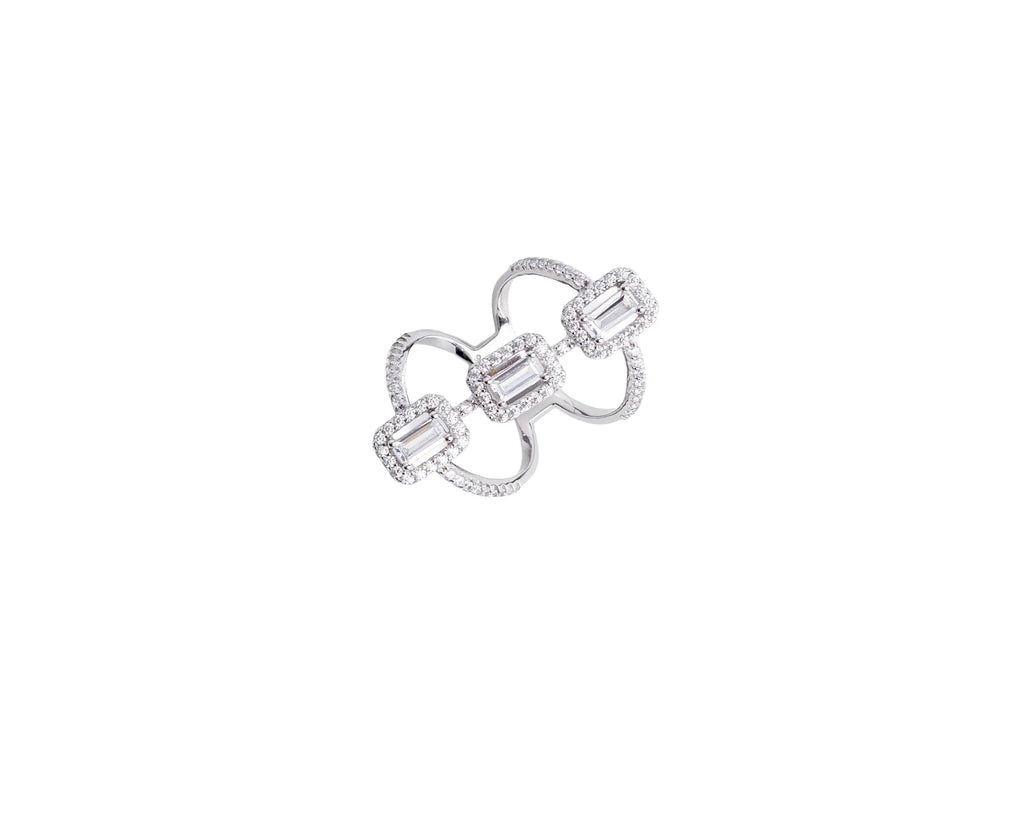 Keepsakes Triple Emerald Halo Ring