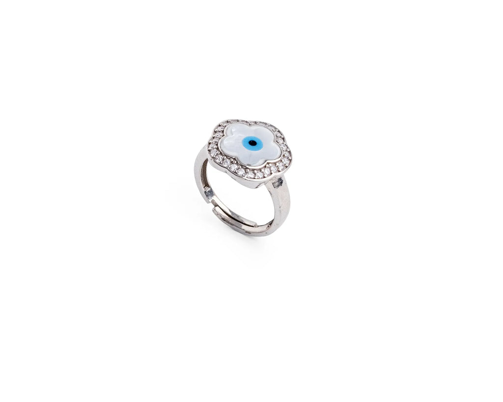 Keepsakes Evil Eye Blossom Adjustable Ring
