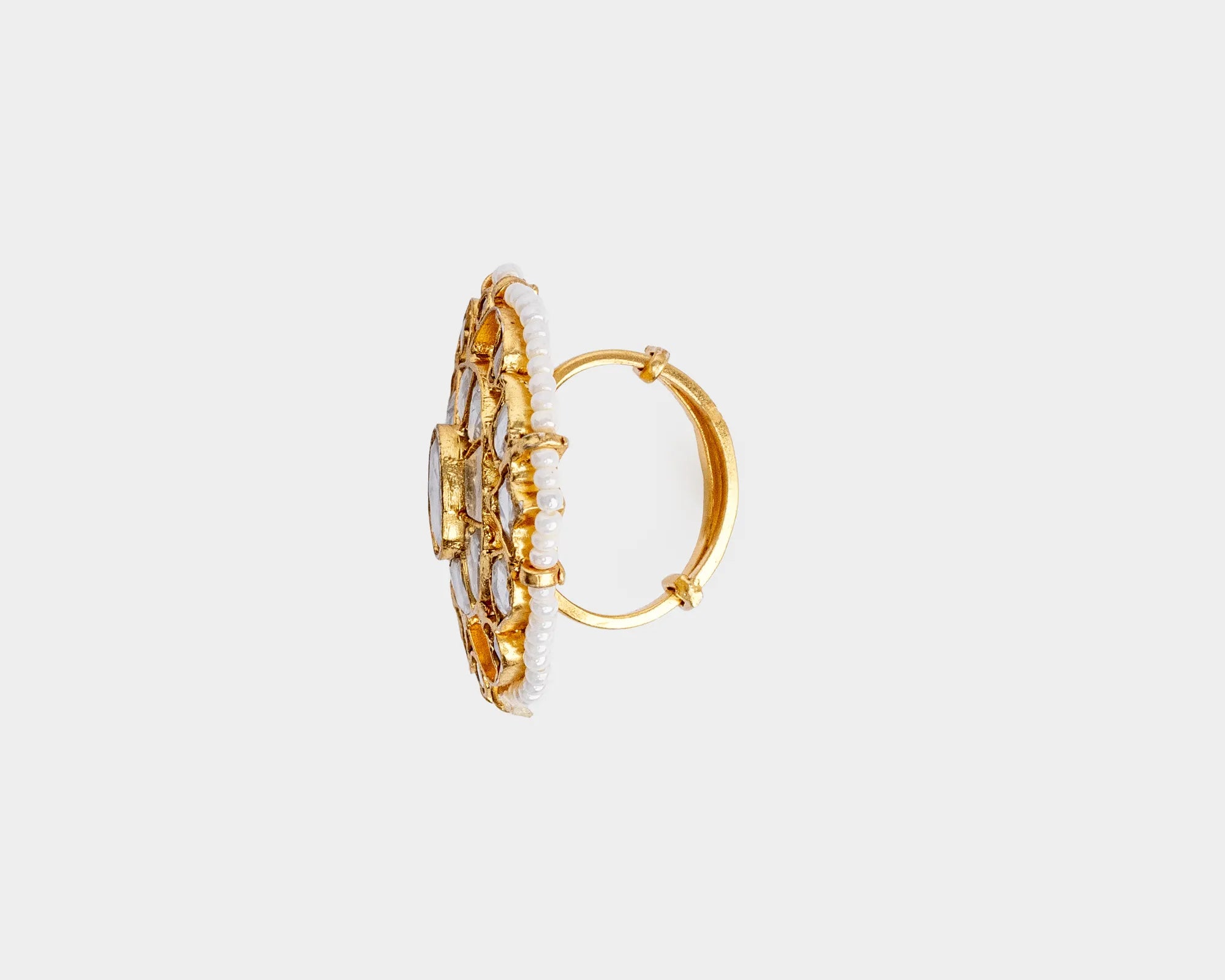 Noor Kundan Pearl Statement Ring