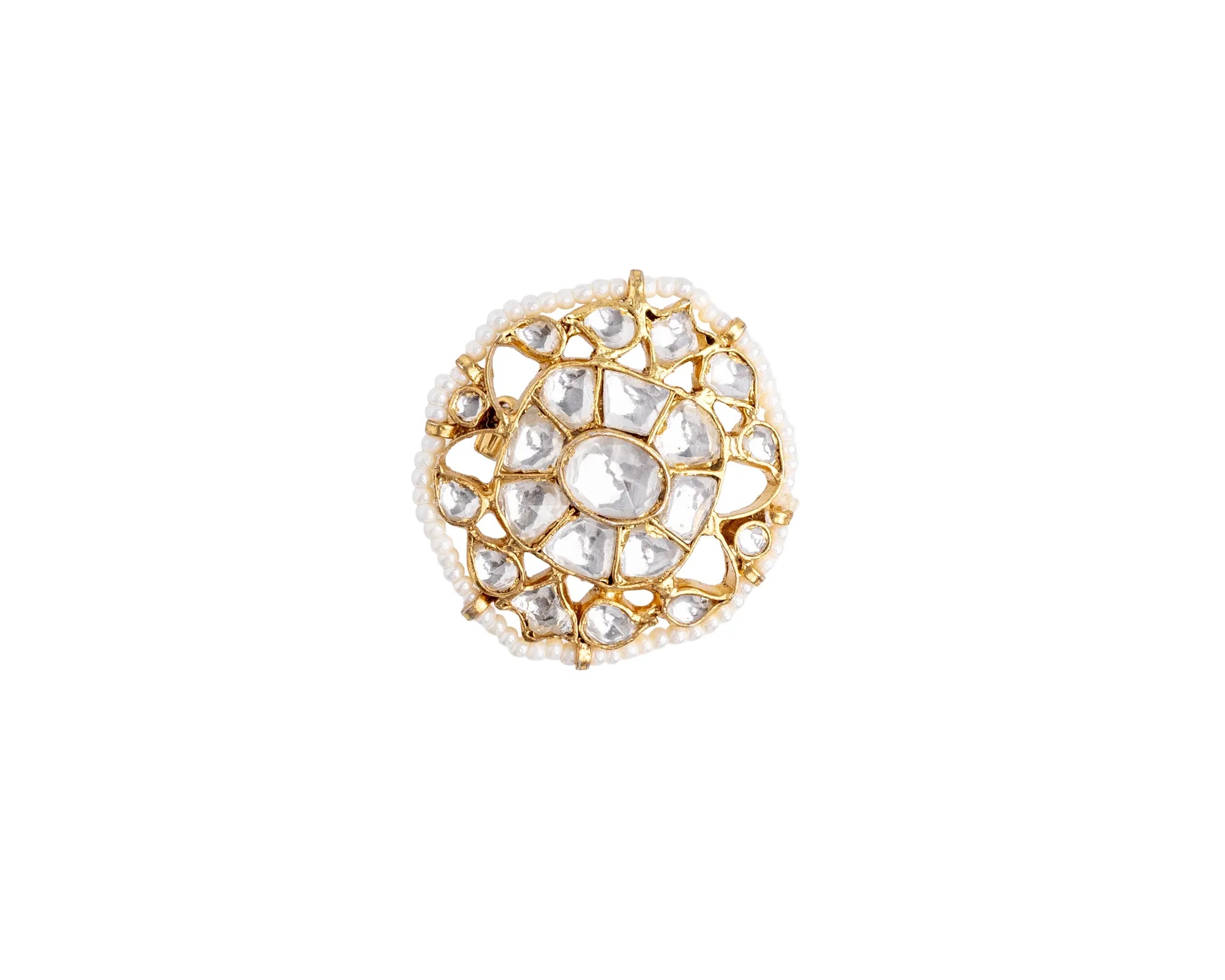 Noor Kundan Pearl Statement Ring