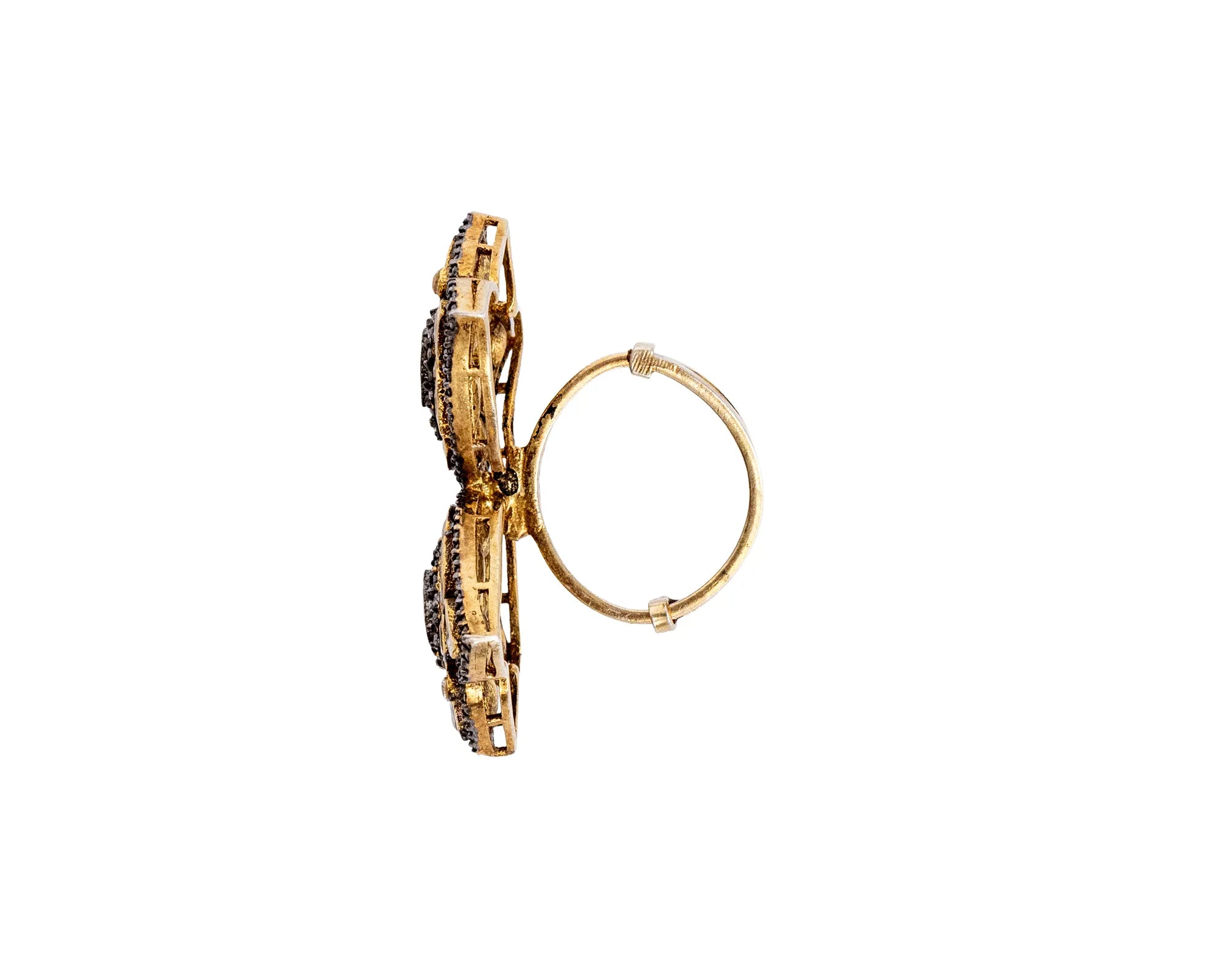 Noor Regal Twin Motif Statement Ring