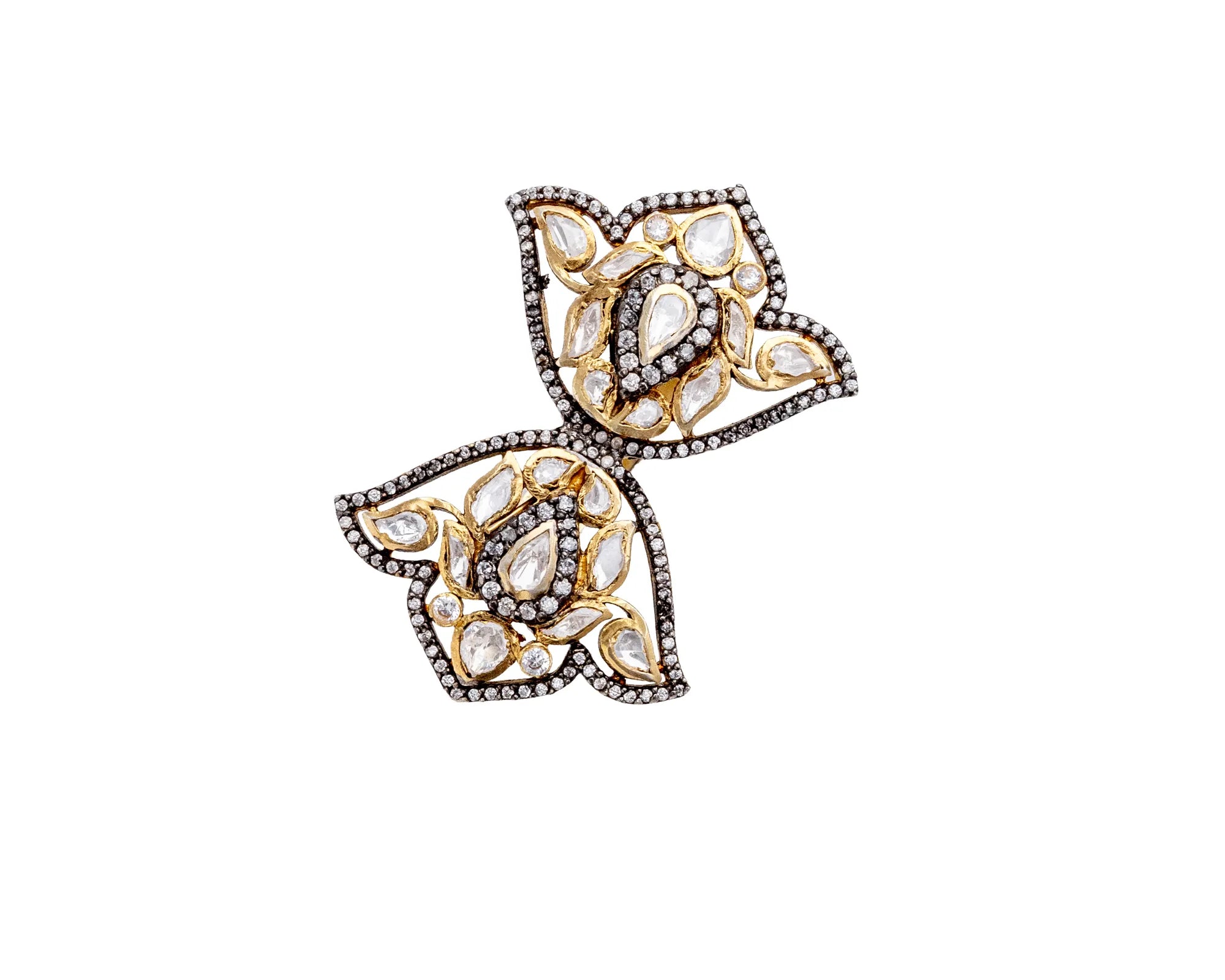 Noor Regal Twin Motif Statement Ring