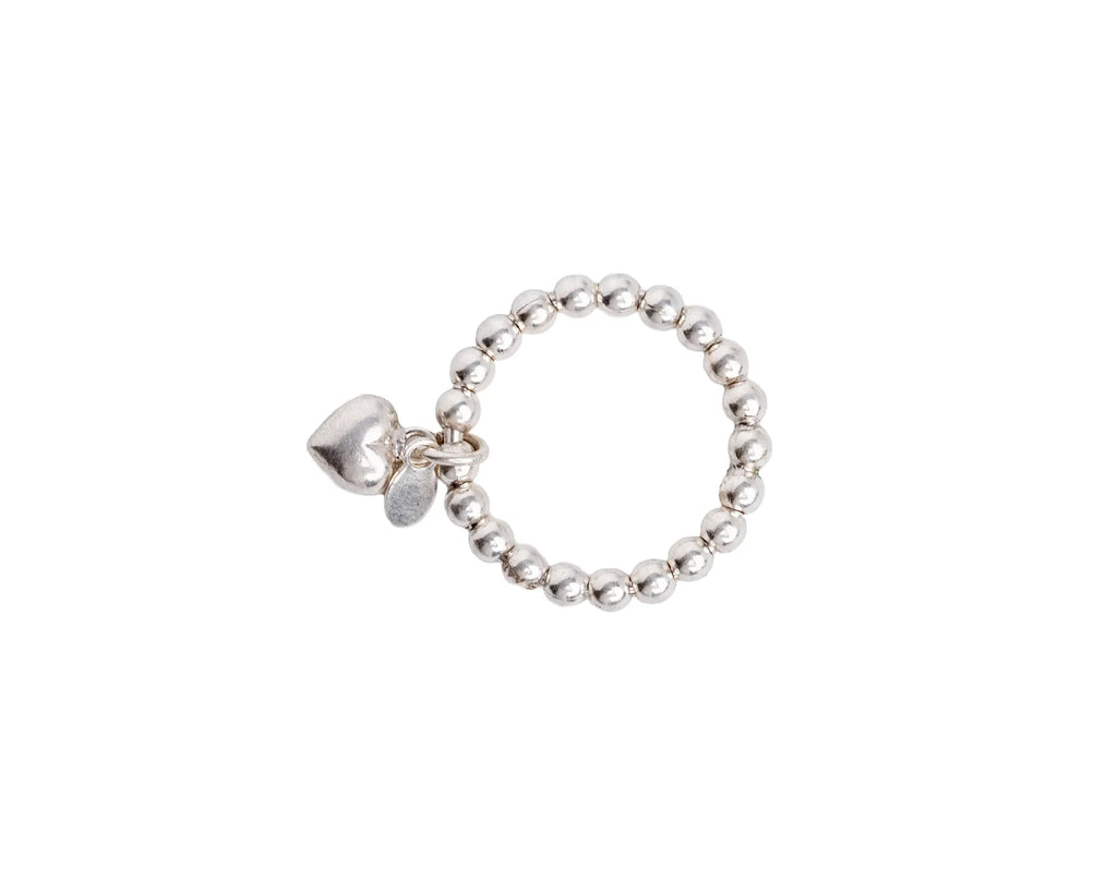 Keepsakes Heart Charm Beaded Ring