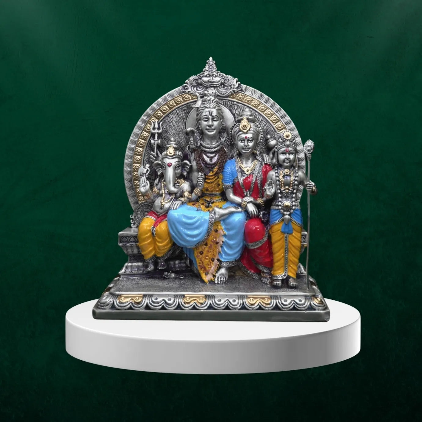 Shiv Parivar 999 Silver Plated Decorative Idol