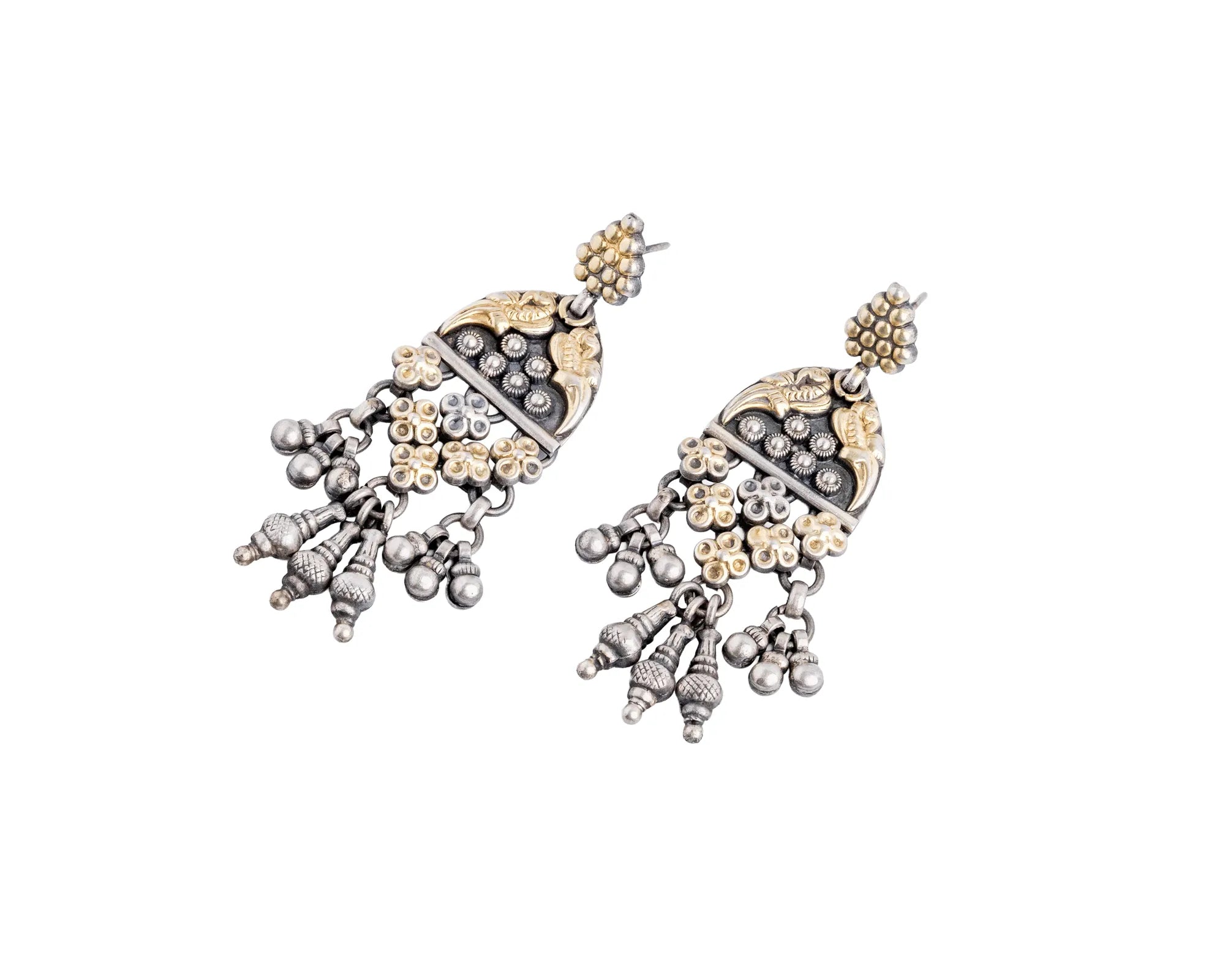 Sangam Floral Tassel Drop Earrings