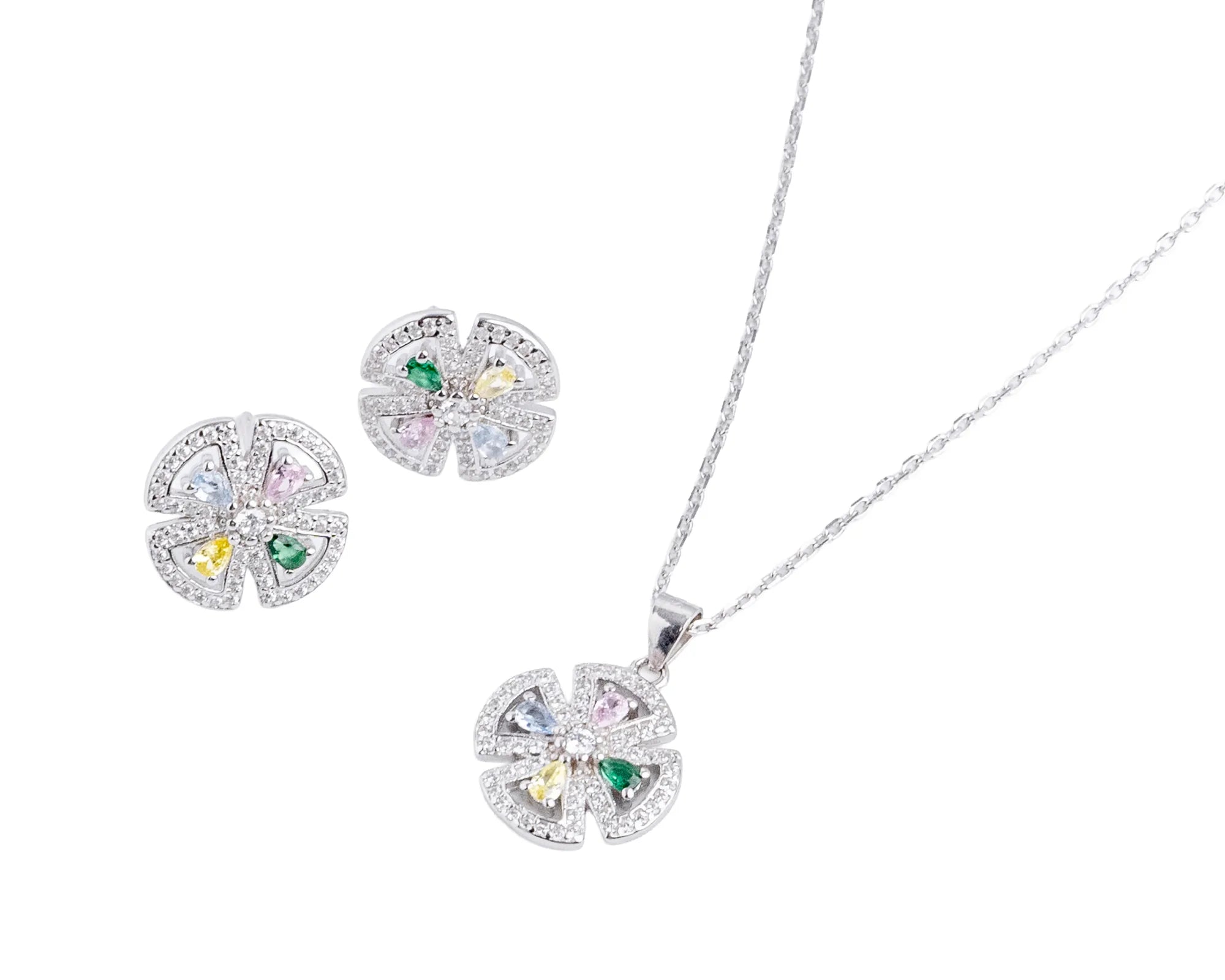 Keepsakes Pastel Bloom Pendant & Stud Set