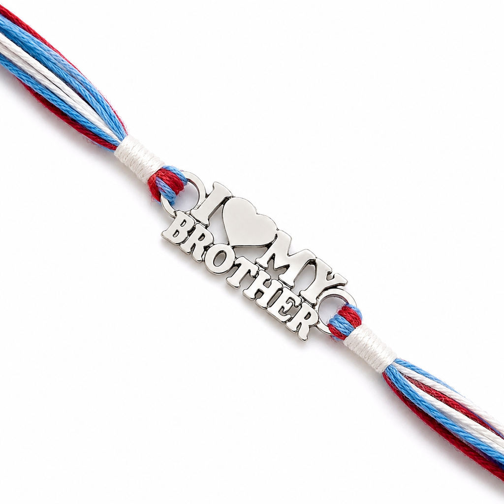 I Love My Brother Silver Rakhi