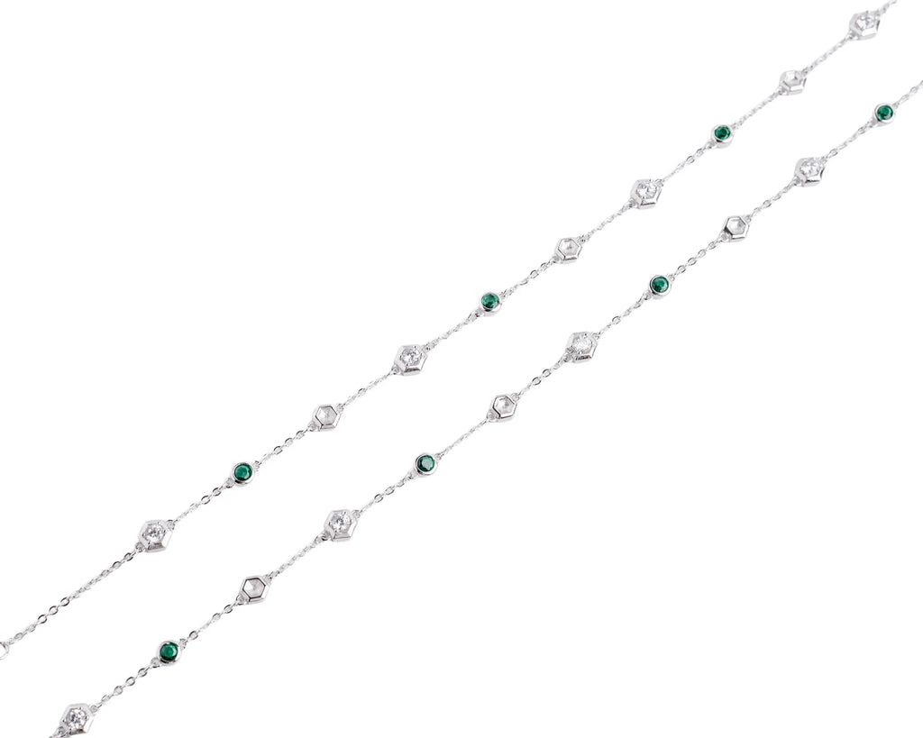 Keepsakes Emerald Hexagon Anklet