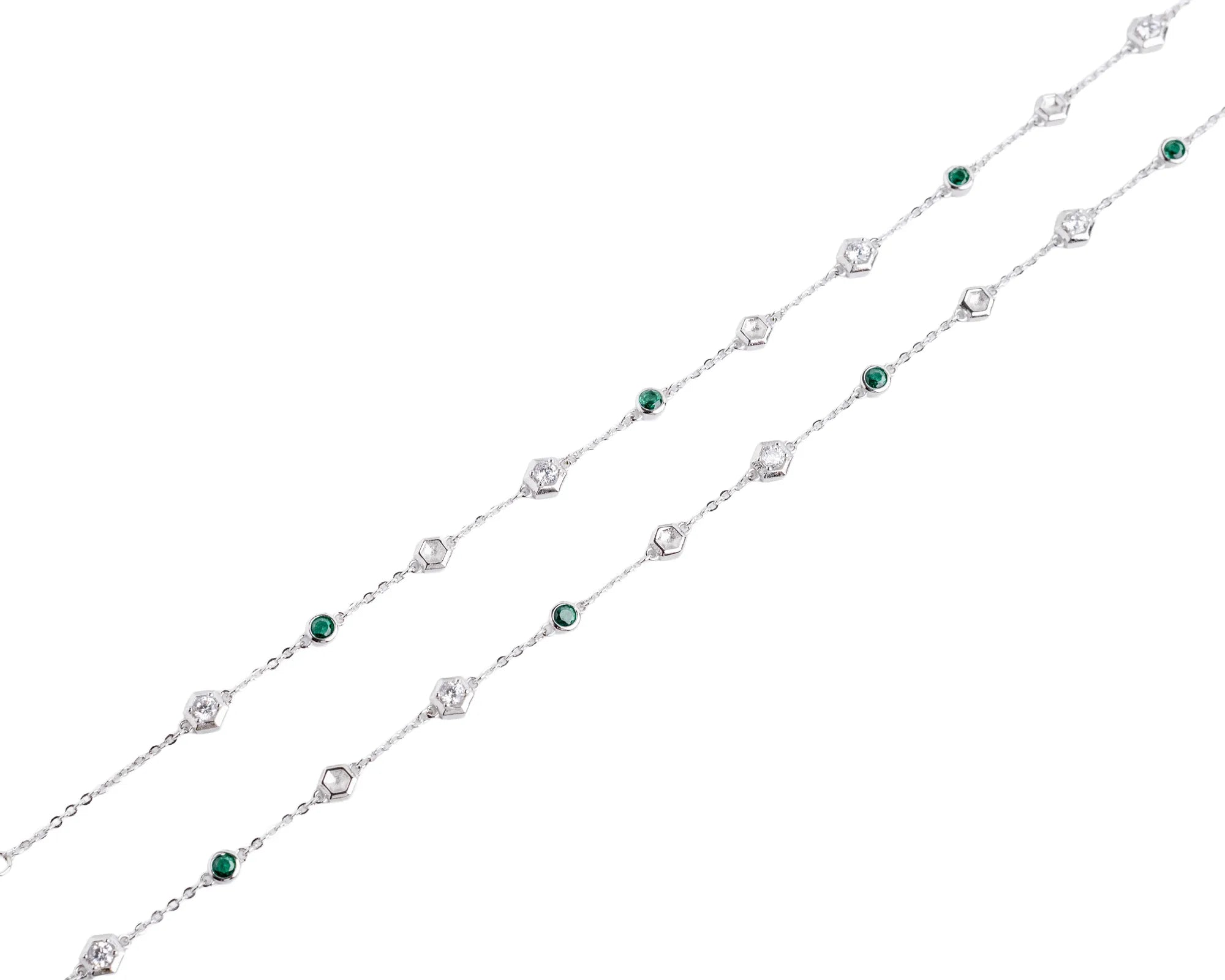 Keepsakes Emerald Hexagon Anklet