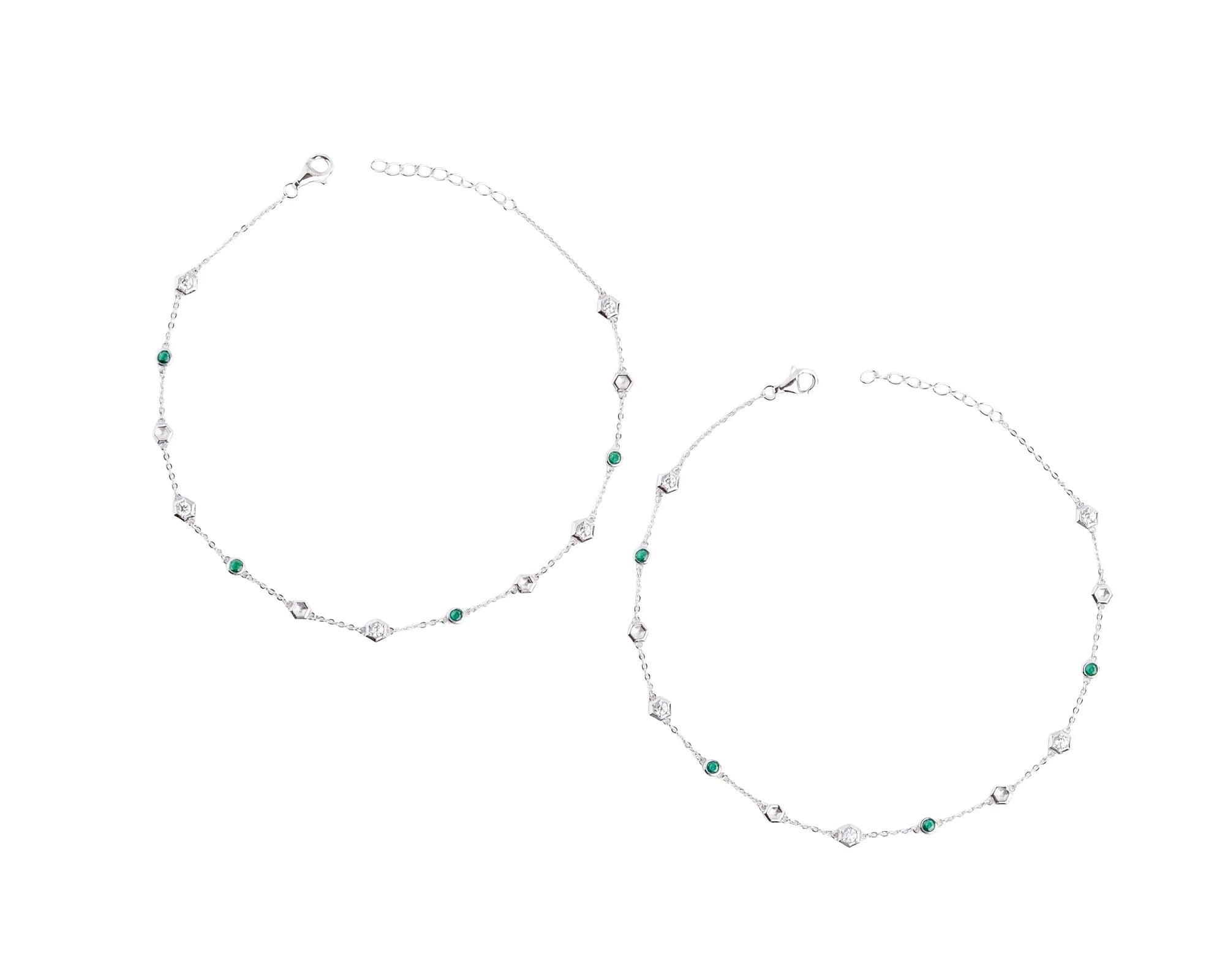 Keepsakes Emerald Hexagon Anklet