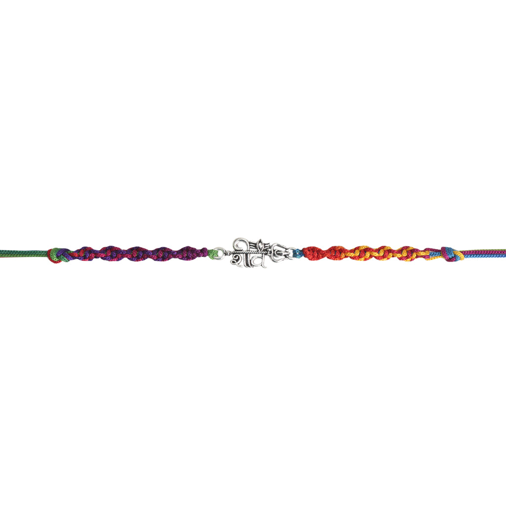 Silver Shiv Motif Rakhi