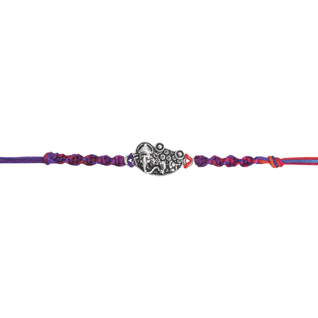 Dual Tone Ganpati Motif Rakhi