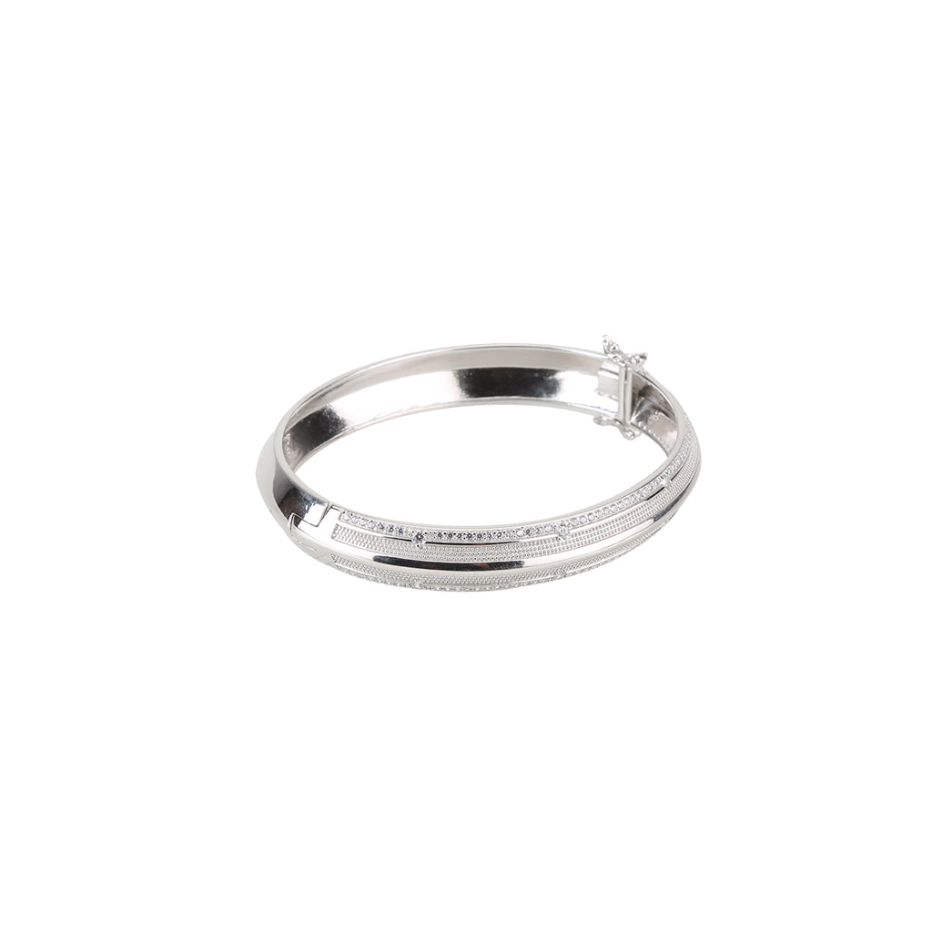 Modish Staunch Silver Kada (For Men)