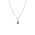 Cuban Chain Drop Heart Necklace