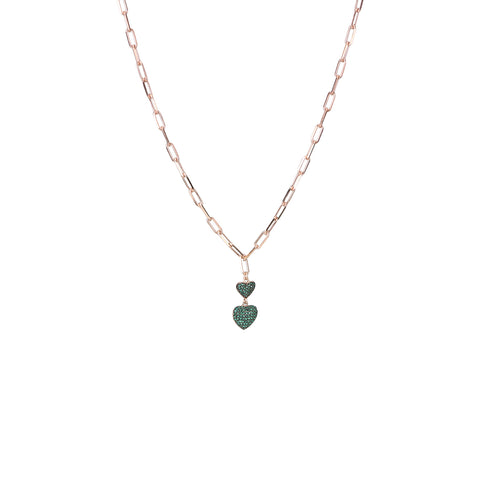 Cuban Chain Drop Heart Necklace