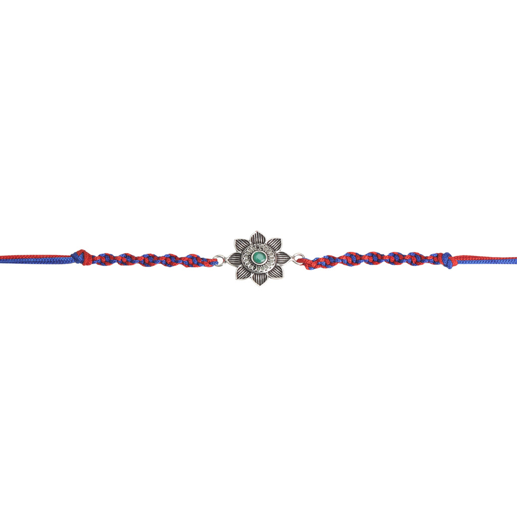 Dual Dhaaga Silver Traditional Rakhi