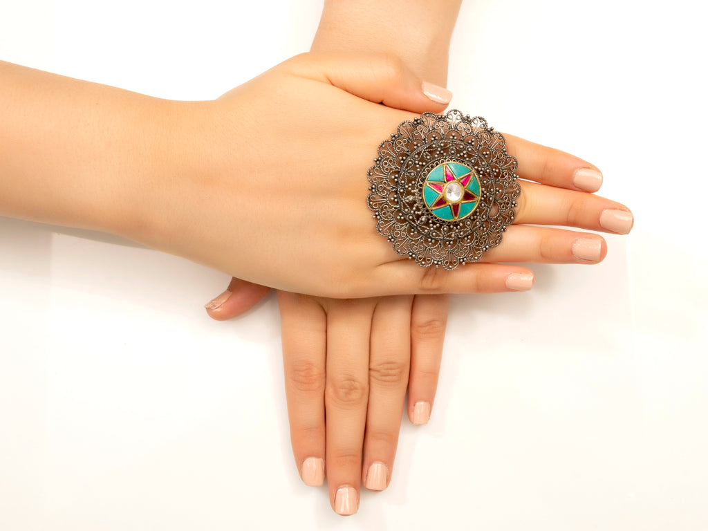 The Turquoise floral Ring