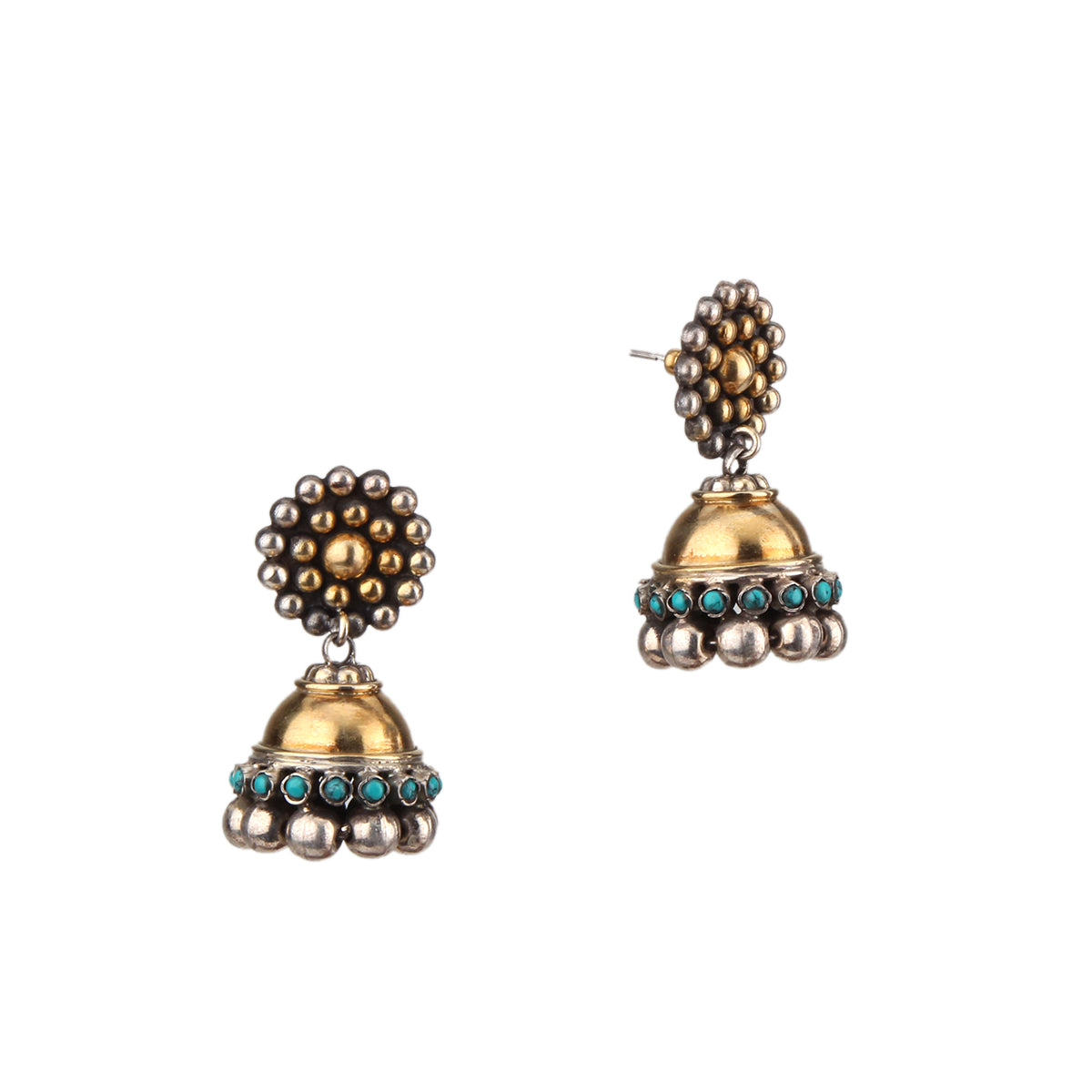 Gold Plated Turquoise Stone Earrings