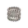 Silver CZ Ring Cum Kada