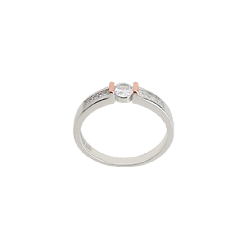 Men's Dual-tone Single Diamond Band/Ring