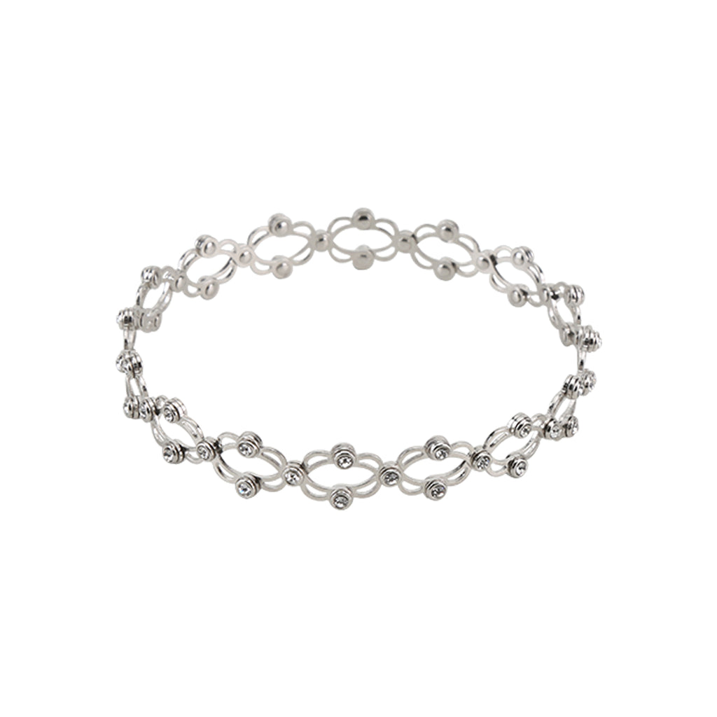 Silver CZ Ring Cum Kada