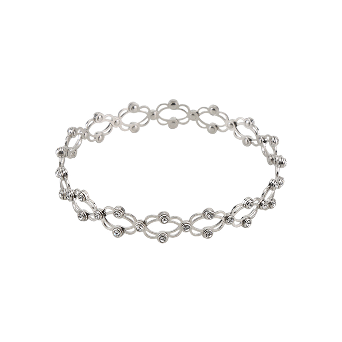 Silver CZ Ring Cum Kada