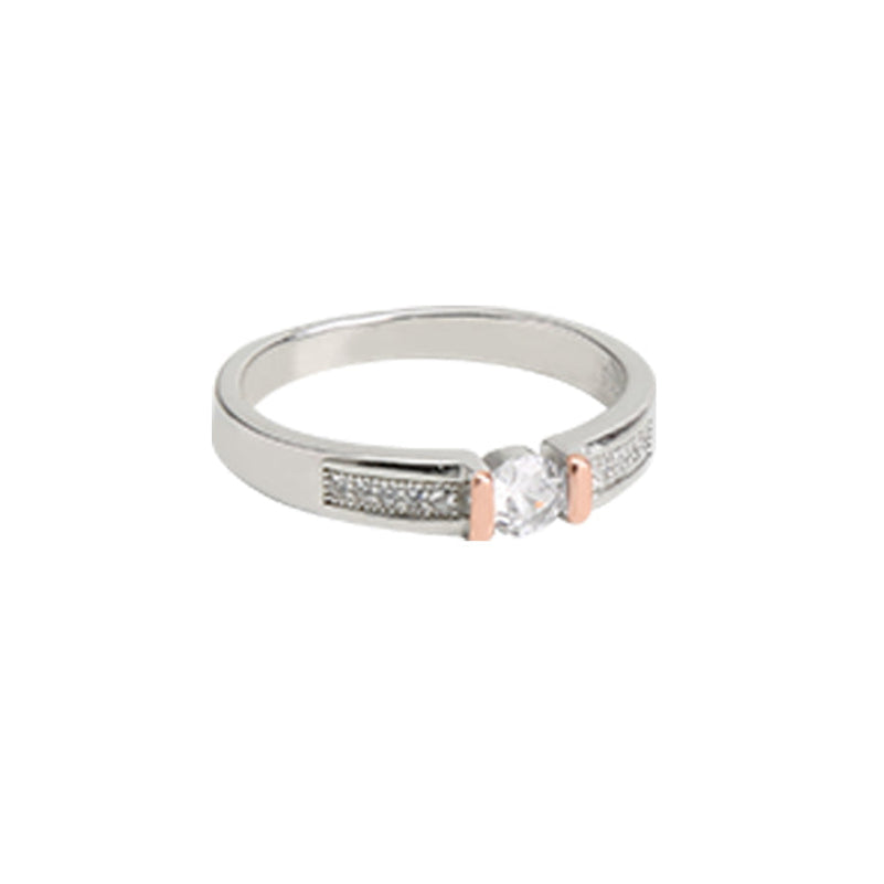Men's Dual-tone Single Diamond Band/Ring