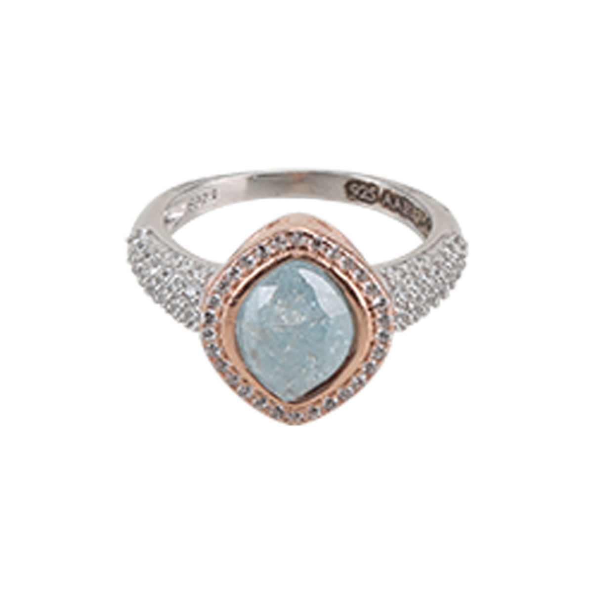 Sea Turquoise Dual Tone Silver Ring